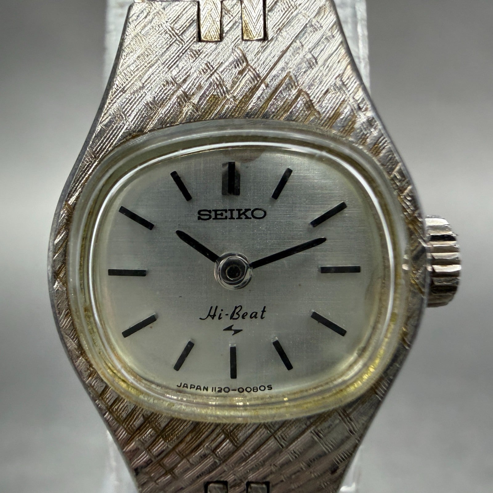 Seiko Watch Women 17mm Silver Dial Silver Tone Round 1120-3020 Manual Runs VTG1