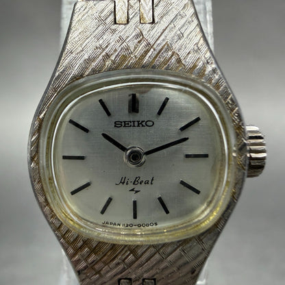 Seiko Watch Women 17mm Silver Dial Silver Tone Round 1120-3020 Manual Runs VTG1