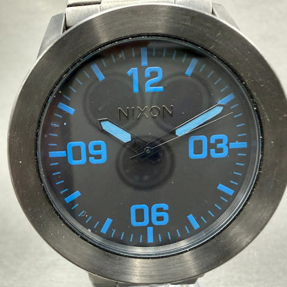 Nixon The Private Watch Men 42mm Black Dial Black Tone Round Bracelet new Batt1