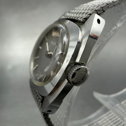 Waltham Watch Women 19mm Gray Dial Steel Manual Wind Mesh Band Round Manual VTG2