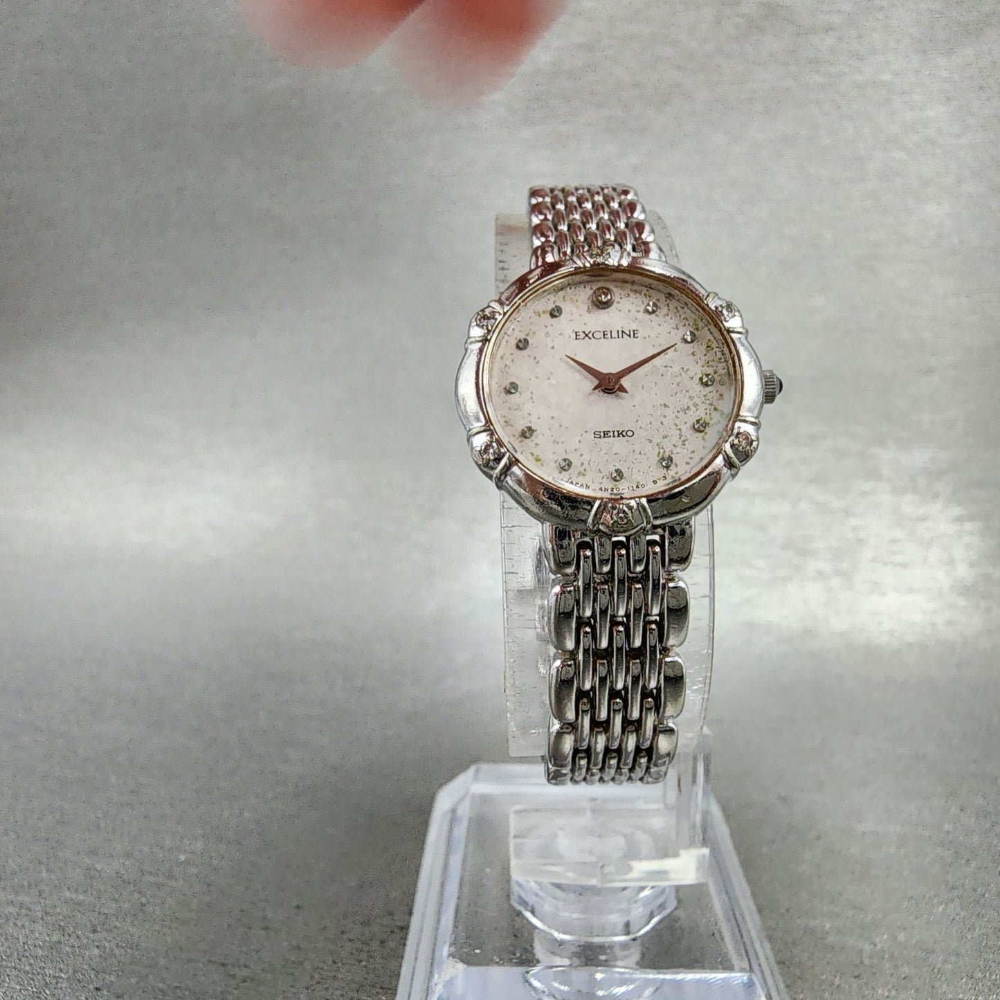 Seiko Exceline Watch Women 21mm White Dial Silver Tone Round 4N200640 New Batt5