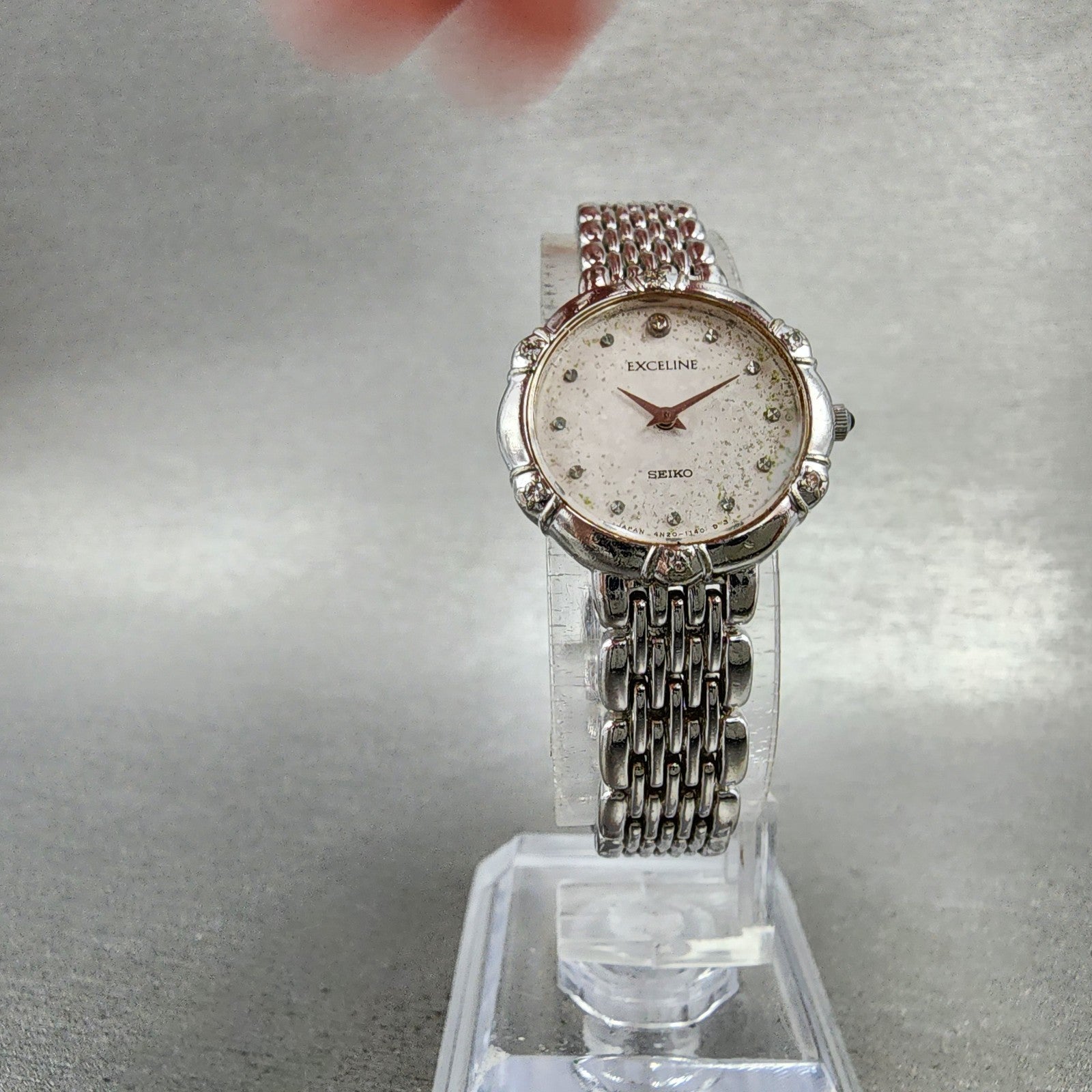 Seiko Exceline Watch Women 21mm White Dial Silver Tone Round 4N200640 New Batt5
