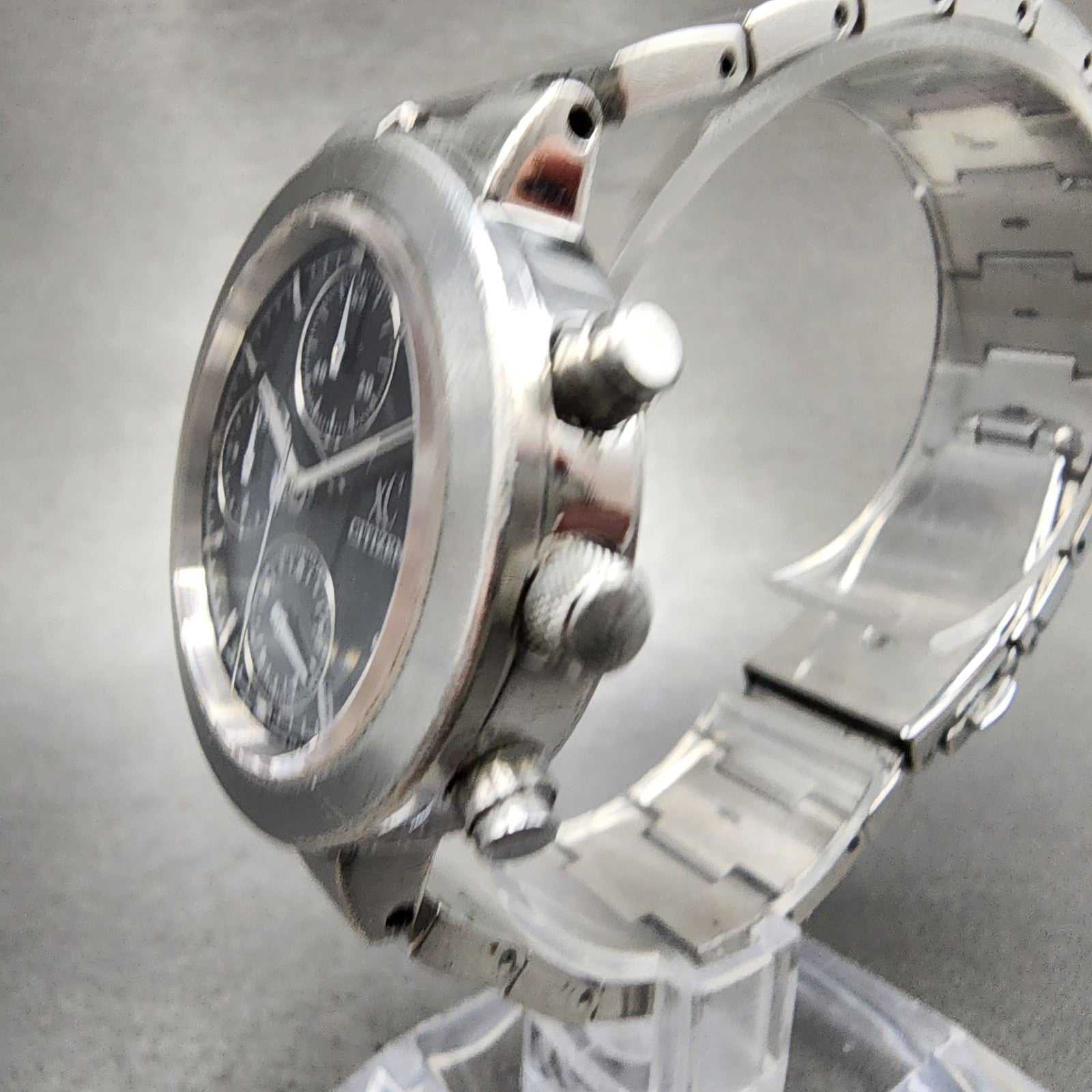 Citizen XC Chronograph Watch Women 34mm Black Dial Silver Tone Date NewBat READ!2