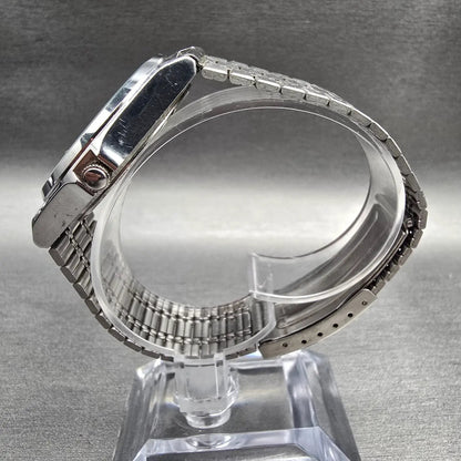 Seiko Alba Watch Men 34mm Silver Dial Silver Tone Daydate V743-8A10 New BatteryX6