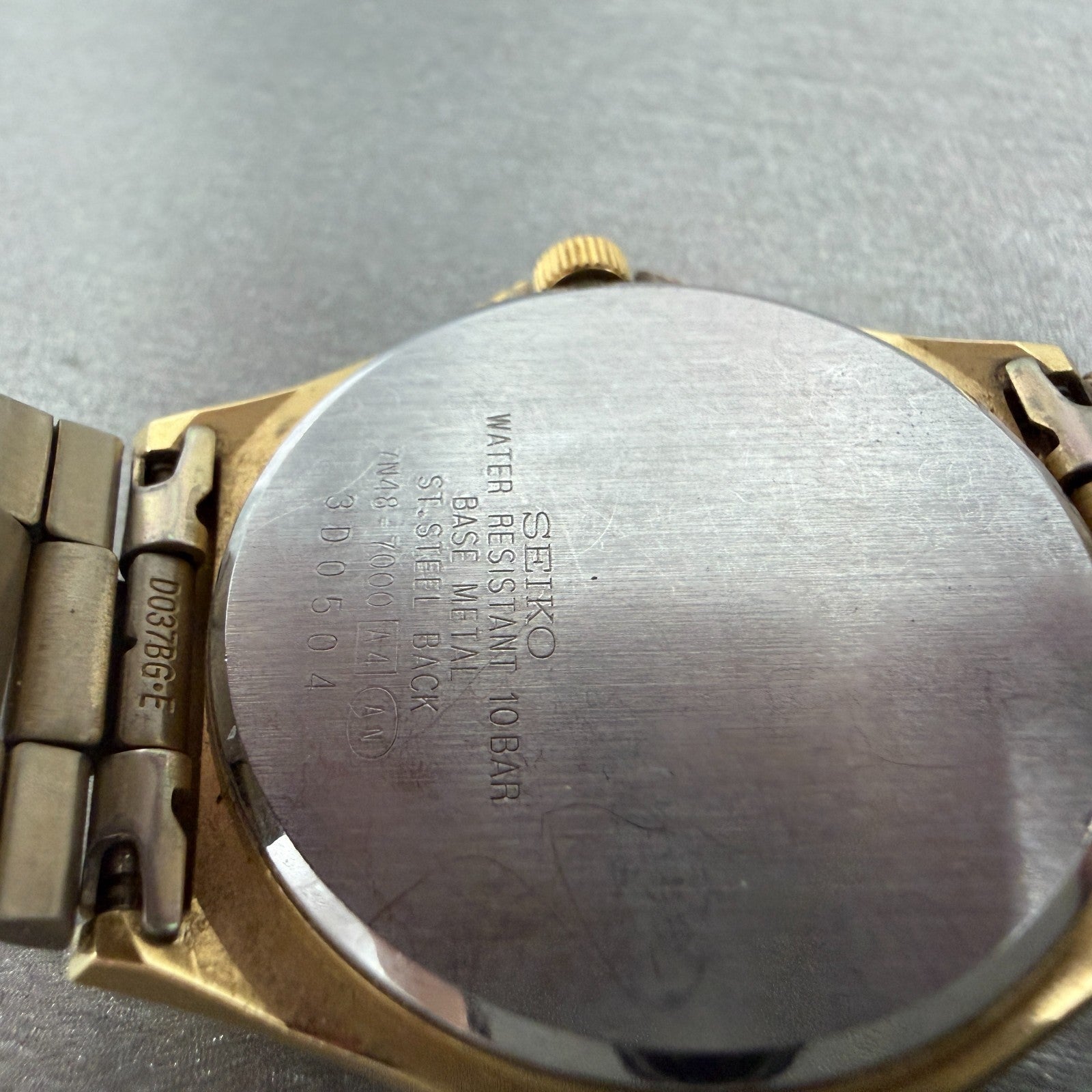 Seiko Spirit Watch Men 35mm Champagne Dial Gold Tone READ!!! Daydate New Battery9