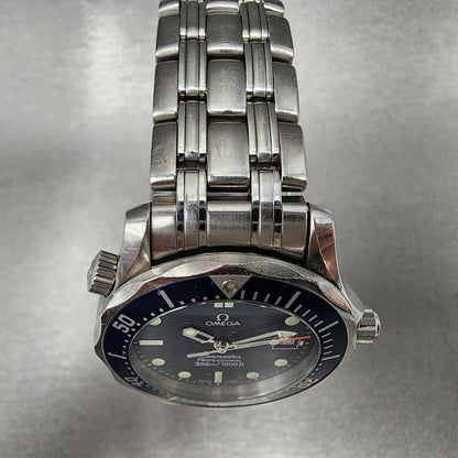 Omega Seamaster 196.1522 Diver 300 Watch Men 37.5mm Blue Dial Stainless Steel Date Blue Bezel