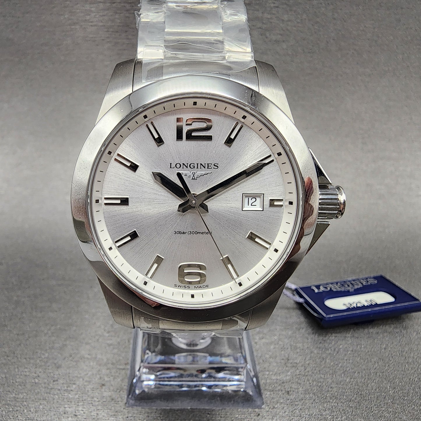 Longines Hydro Conquest Watch Men 41mm Silver Dial Stainless Steel Date L3.7594.766